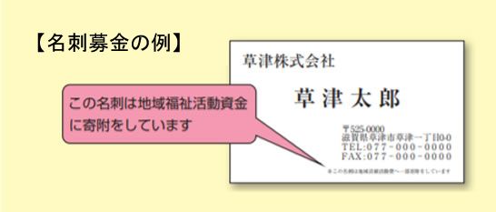 名刺募金の例